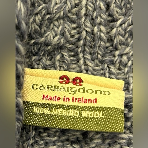 IRISH PATCHWORK CARDIGAN WITH COLLAR IN 100SOFT MARINO WOOL SIZE MEDIUM - Picture 11 of 11